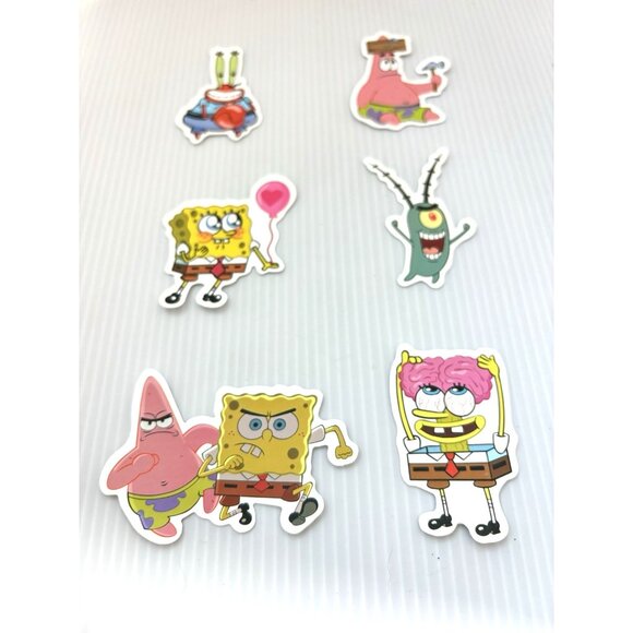 SpongeBob SquarePants 6pc Vinyl Stickers Lot Cartoon Water Bottle Laptop Decals - Picture 3 of 4